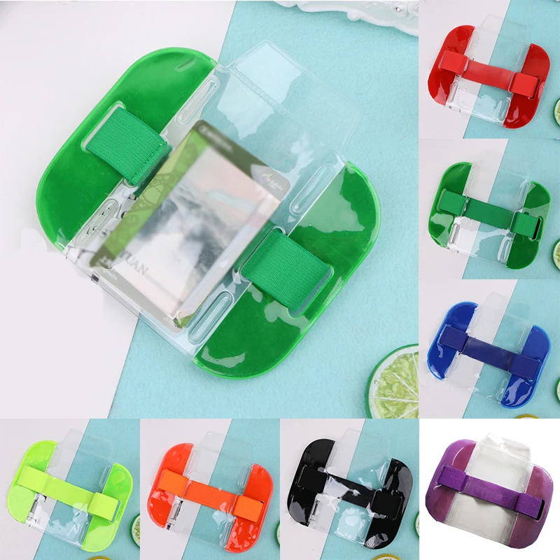 

Transparent Elastic Arm Band ID Badge Holder Photo Armband Credit Card Card Bag Men And Women Arm Elastic Band Bag Wholesale