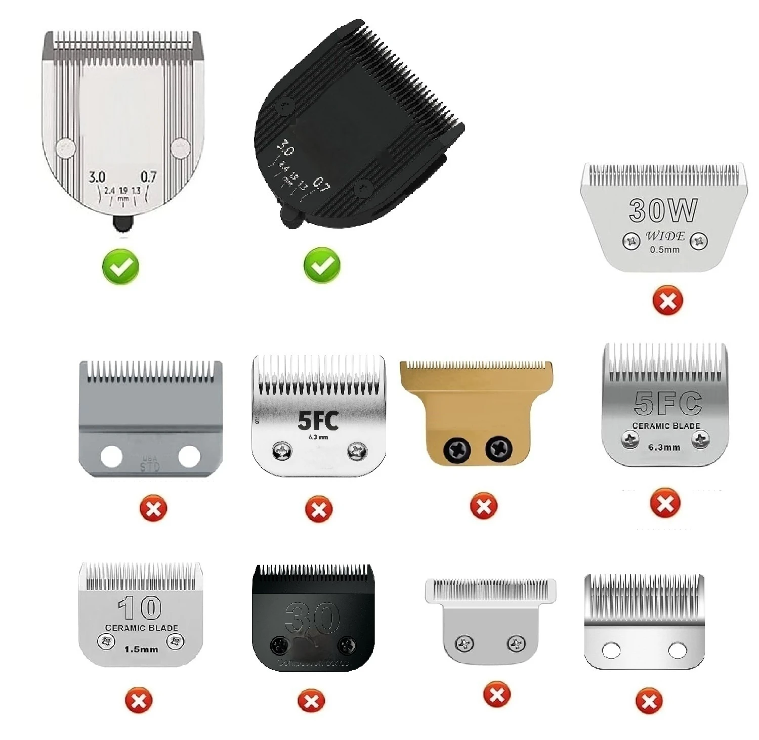 Wahl Bravura, Arco, Chromado, Figura, Motion, Pet, Dog Clipper와 호환되는 스테인레스 스틸 동물용 부착 가이드 빗