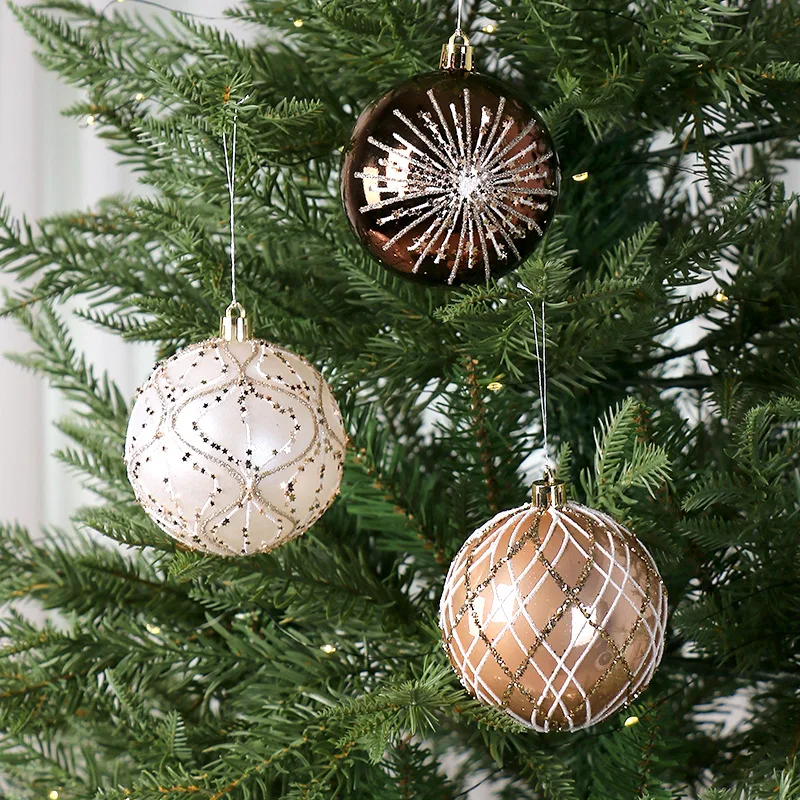 6PCS 8cm Christmas Balls Hanging Christmas Tree Pendant Ornaments for Party Decor New Year Navidad Gifts 2026 Accessories