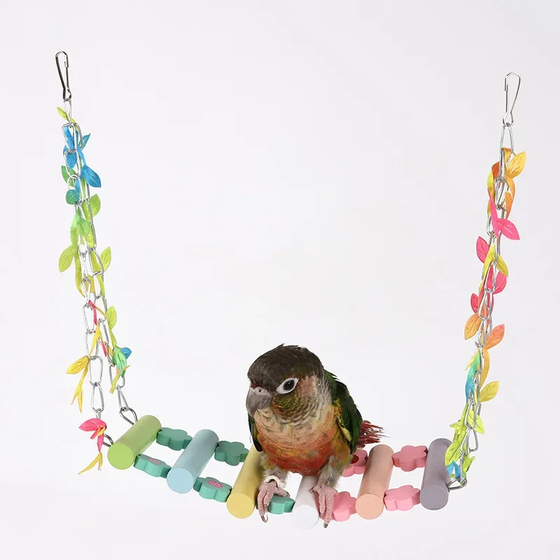Parrot toy swing bird toy Tiger skin peony mysterious phoenix parrot cage set hammock suspension bridge parrot toy bird toy bird swing toy