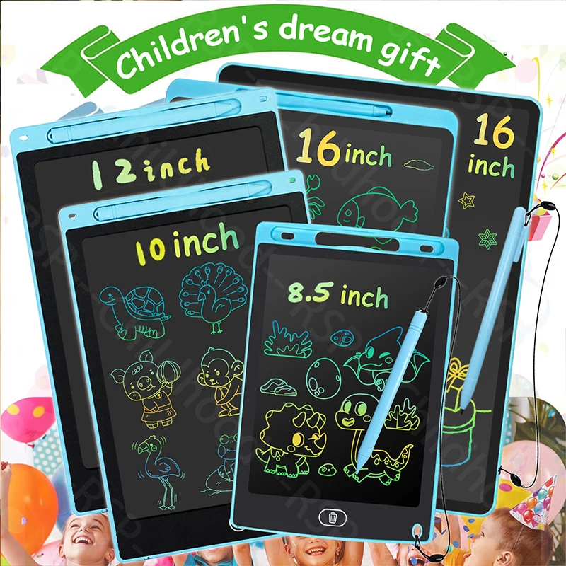 Tablette graphique LCD 16/12/10/8.5 pouces, tablette à dessin, tableau d'écriture électronique, cadeaux d'anniversaire pour enfants de 3 à 12 ans, jouets de noël/voyage 1