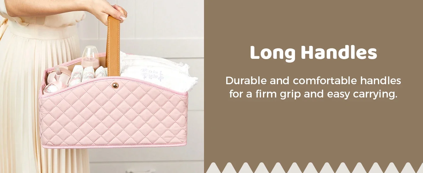 Baby Diaper Caddy Organizer for Changing Table Baby Storage Basket for Diapers and Baby Wipes