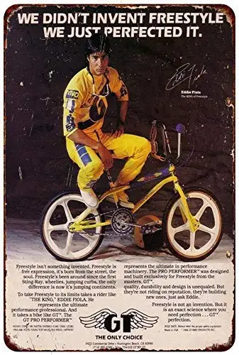 Kexle Novità Home Tin Sign 8X12 Metal Signs Vintage Decor Art Pub Lavanderia Gt Bmx, Freestyle Bmx Vintage