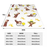 George The Curious Monkey Blanket Banana Cartoon Travel Flannel Throw Blanket Soft Durable Couch Bed Custom Bedspread Gift 2