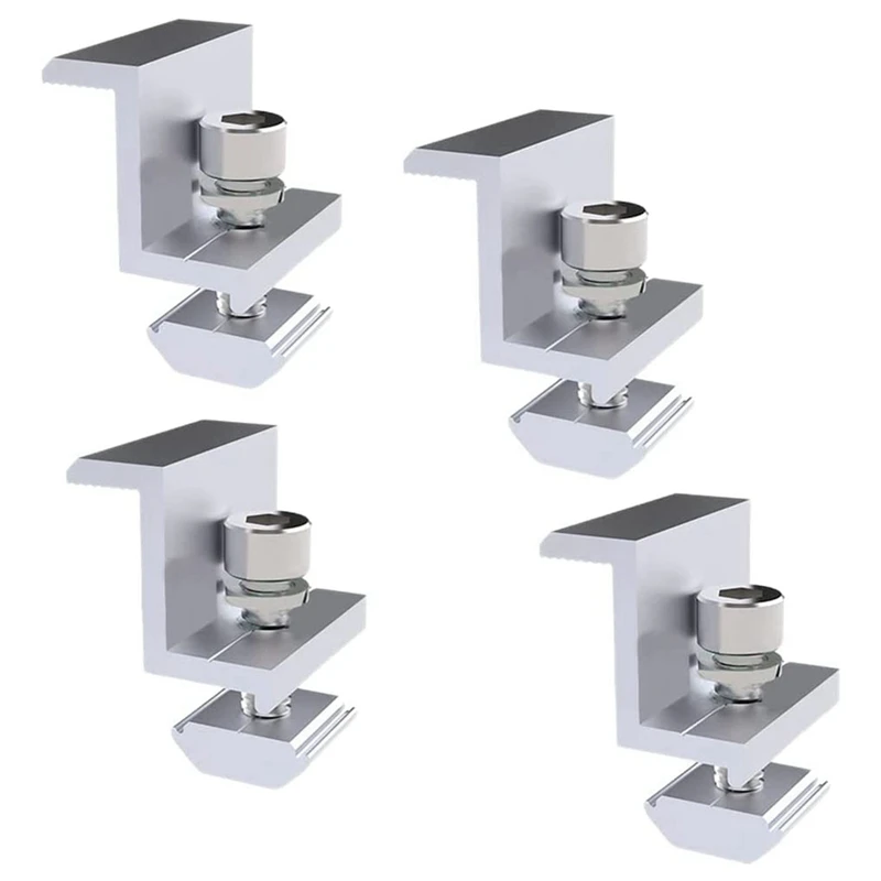 4 Pezzi Staffe Di Fissaggio Del Bordo Del Pannello Solare Morsetto Terminale Solare Pannello Solare Regolabile, 35Mm