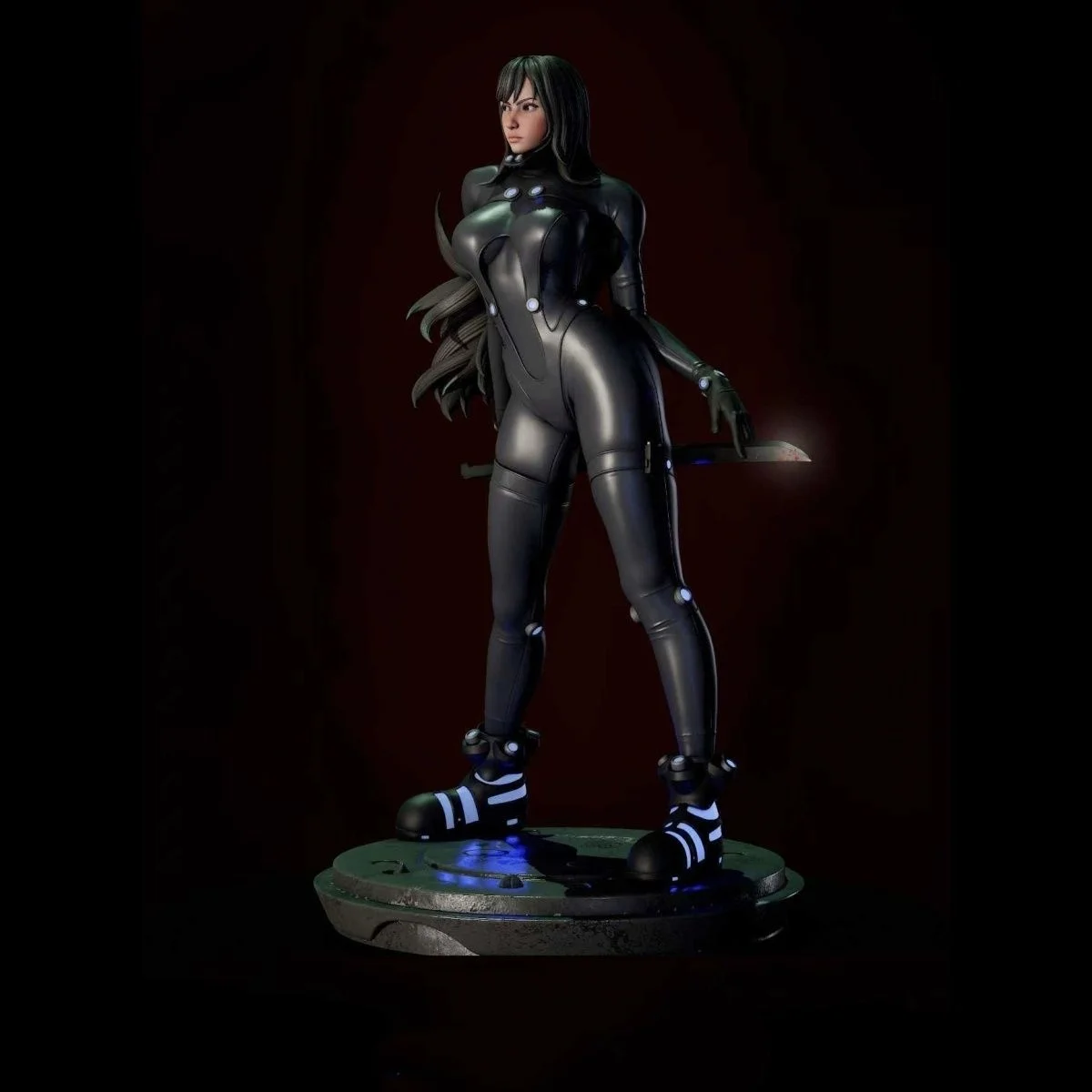 1/24 스케일 75mm 레진 피규어 조립 모델 키트 시모히라 레이카가 뒤로 몸을 돌리며 칼을 잡고 있다 Nsfw 두 가지 버전 조립되지 않은 장난감