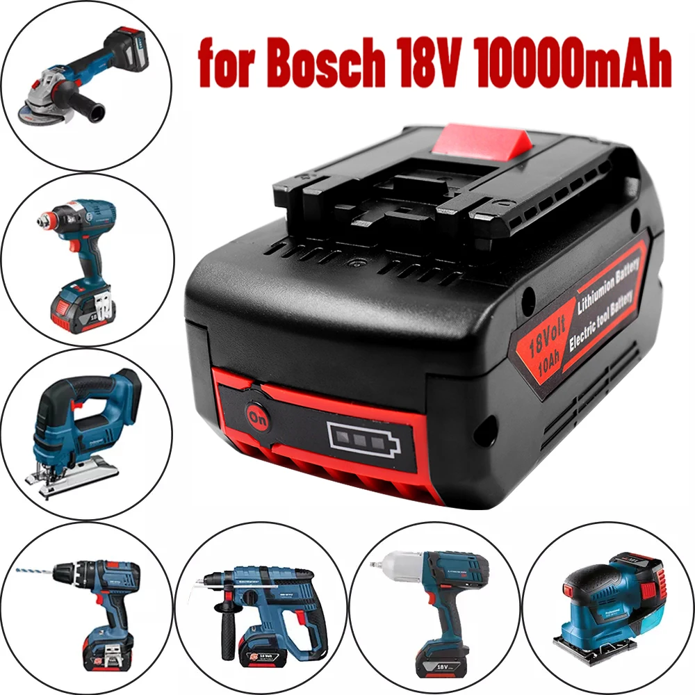

Original 18V 10Ah Rechargeable Li-Ion Battery For Bosch 18V Power Tool Backup 10.0Ah Portable Replacement BAT609 Indicator Light