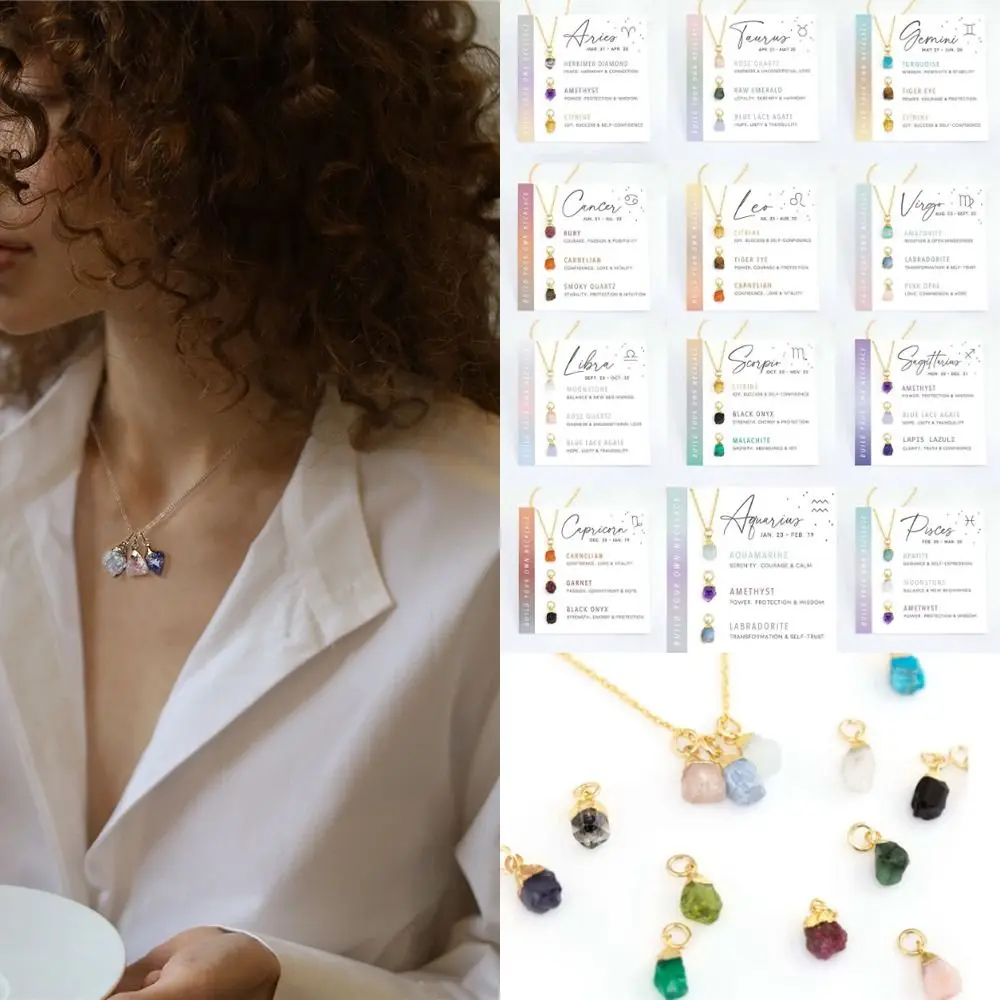 

Сменное ожерелье из неравномерного камня, ожерелье с аметистом, цитрином и созвездиями, ожерелье с подвеской из тигрового глаза и лунного камня