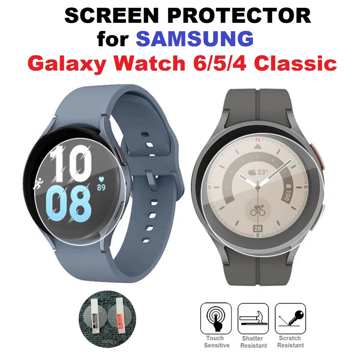 

100PCS Screen Protector for Samsung Galaxy Watch 6 Series Classic 47mm 43mm 44mm 40mm Smartwatch Tempered Glass Protective Film