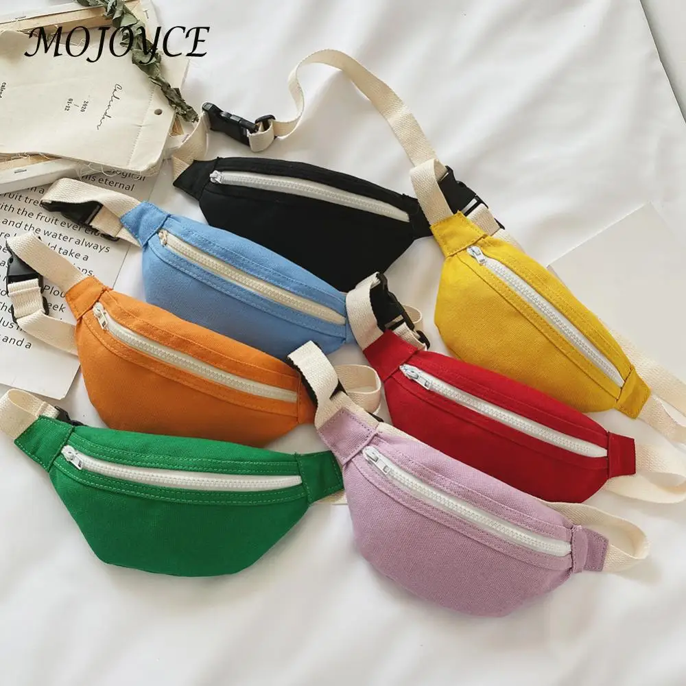 Casual Canvas Chest Bags Children Fanny Bum Purse Waist Solid Messenger Packs Daily Chest Waist Girl Cute Leisure Chest 5