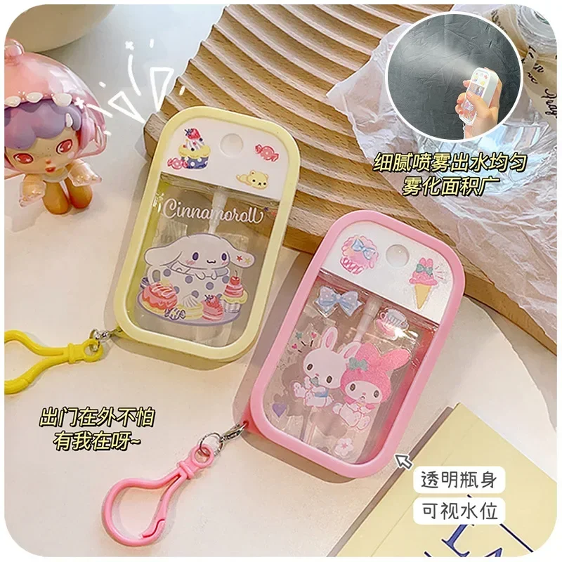 Sanrio Cartoon Spray Bottle Cinnamoroll My Melody Kuromi Anime Portable Makeup Water Bottle Women Travel Bottle Supplies