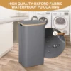 Laundry Basket With Lid, 105 L, Foldable 600D Oxford Fabric With Removable Laundry Bag, Bamboo Laundry Box, Laundry Sorter 4
