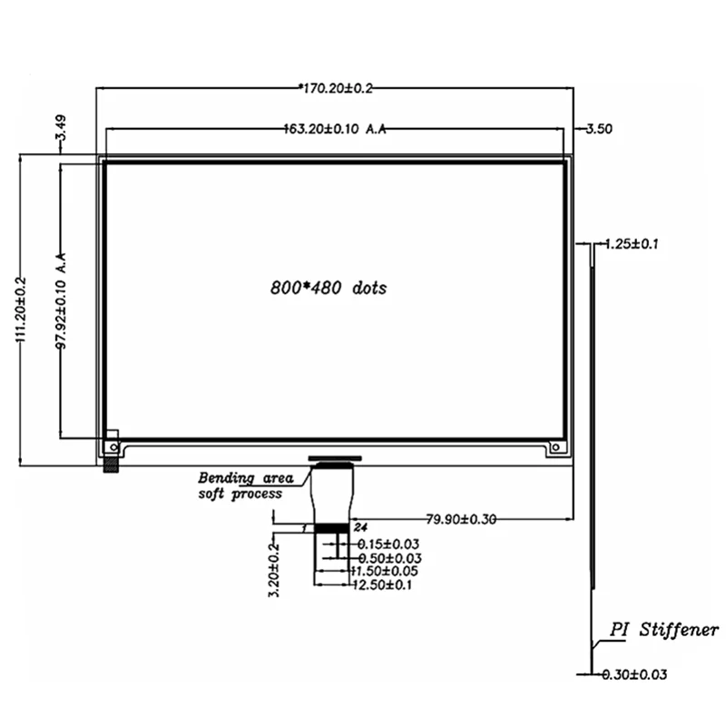 7.5 inch e-paper ink screen 800x480 black and white EPD SPI interface uc8179 drive IC display module