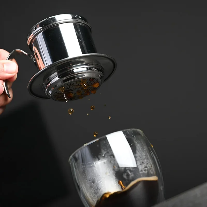 Stainless Steel Vietnamese Coffee Drip Filter Cup Portable Traditional Vietnam Coffee Maker Brewing Tool for Office Home pour over coffee maker