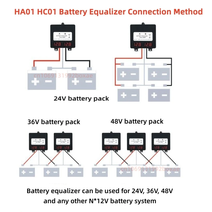 ECO-WORTHY 24V 48V Battery Balancer Equalizer for AGM Gel Lithium battery