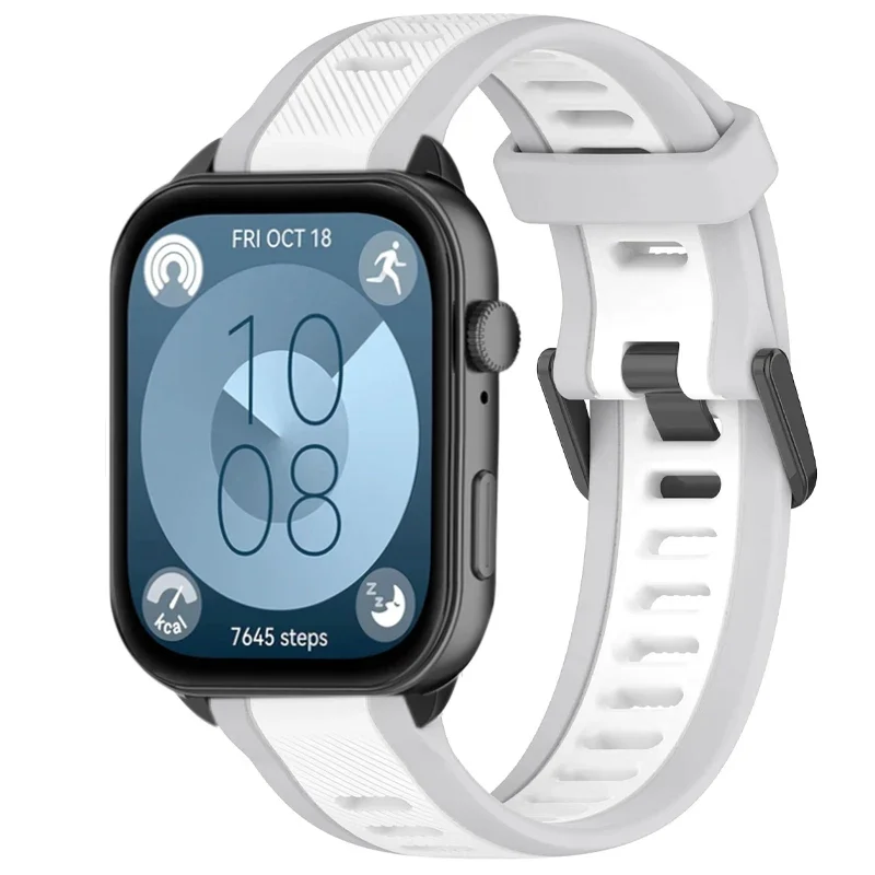 Two-Tone Silicone Sports Strap - Comfortable Wristband for Smartwatches