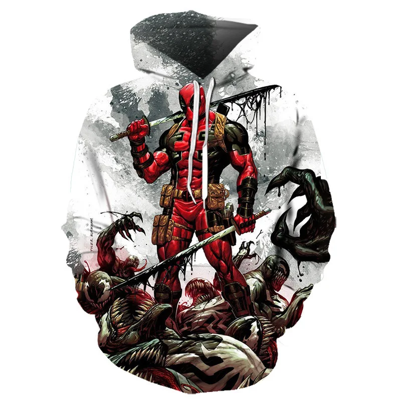 thumbnail image 1 of Sudadera con capucha con estampado 3D de Marvel Spider-Man Deadpool, moda para deportes al aire libre, hip-hop, informal, de manga larga para hombre, 1 of 5