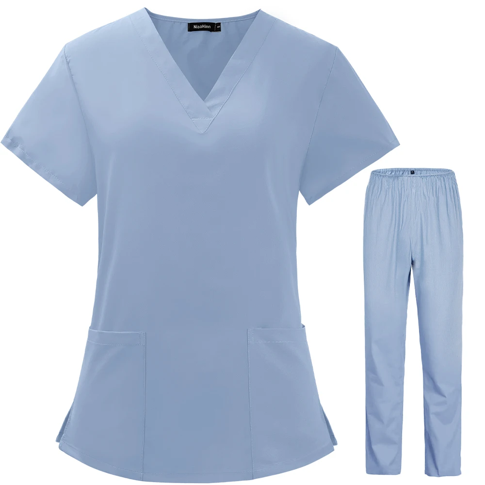 Beauty Salon Clothes Scrubs Tops Pants Spa Uniforms Unisex V-Neck Work Clothes Pet Grooming Institutions