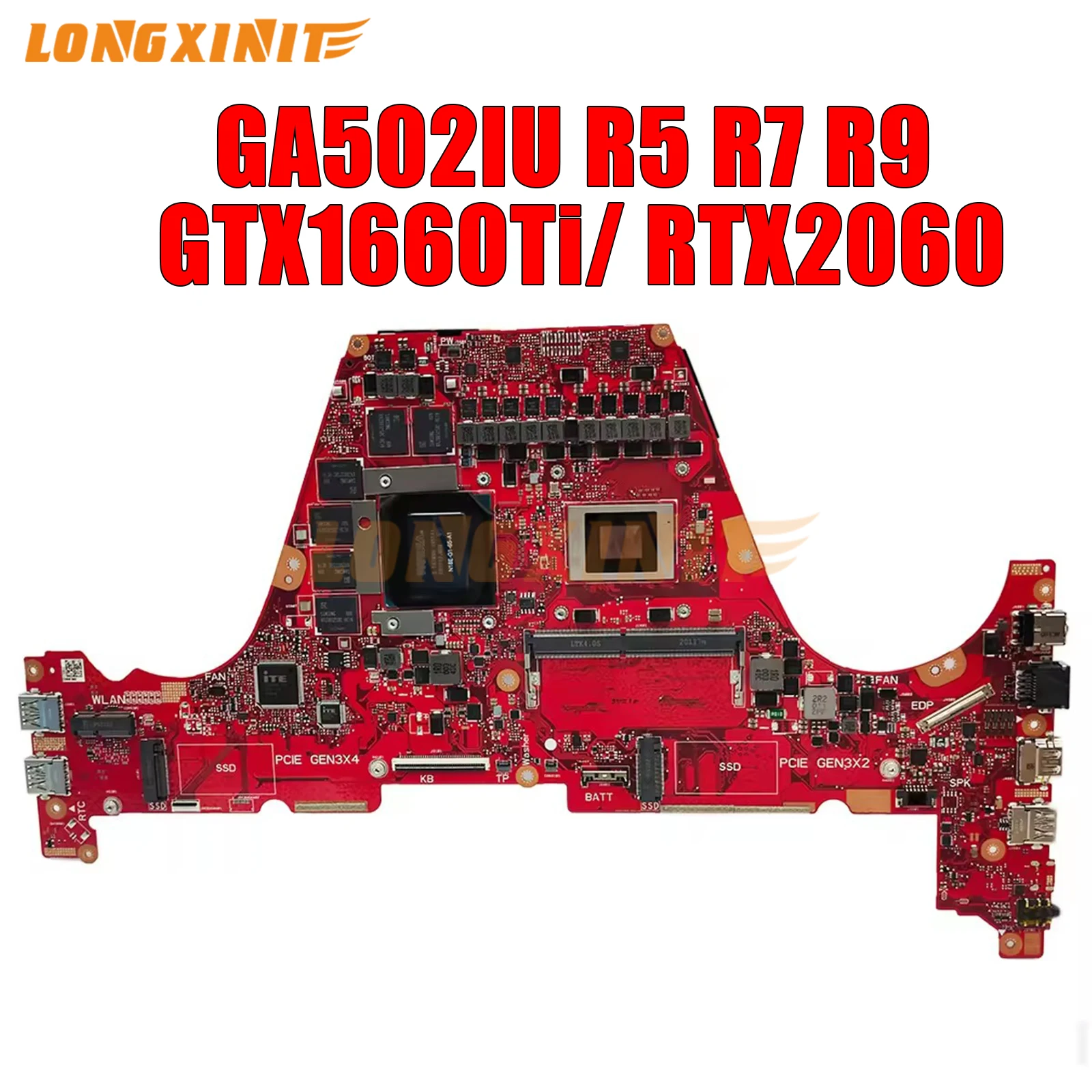 

GA502IU Laptop Motherboard For ASUS Asus ROG Zephyrus G15 GA502IV GA502 R5-4600 R7-4800 R9-4900 GTX1660Ti/V6G RTX2060/6G.8G RAM