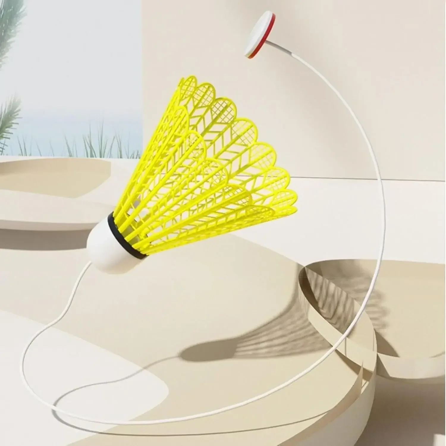 Glowing Badminton Trainer Practice Robot Training Shuttlecock Stretch Self-Study Professional Rebounds Device Elastic