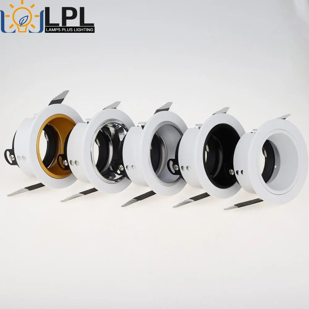 현대 무테 Led 천장 트림 링 라운드 GU10 Led 스포트 라이트 전구 프레임 알루미늄 MR16 할로겐 전구, 피팅 홀더