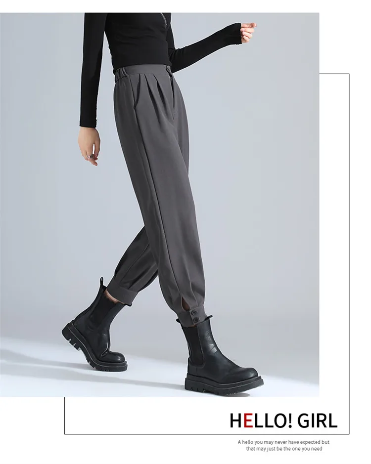 fashion clothing 2022 Autumn And Winter Korean Version Fashion Bloomers Pants Women High Waist slim Trousers Casual All-match Suit Pants JD2293 bell bottom jeans