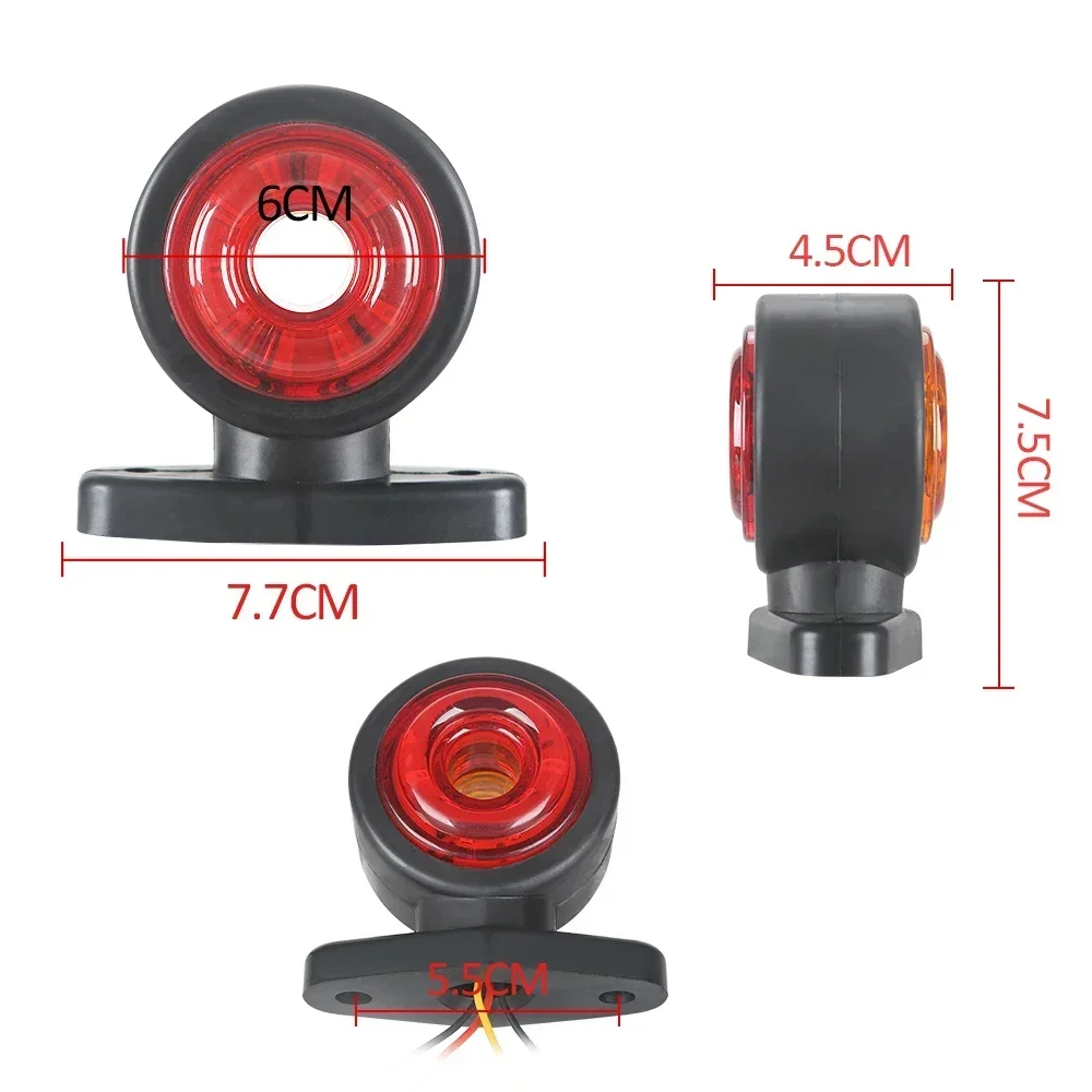 Universal 12 24v Warning Tail Light Side Marker Indicators Light Truck Lorry Bus Dual Face Turn Signal Outline Lamp 2PCS