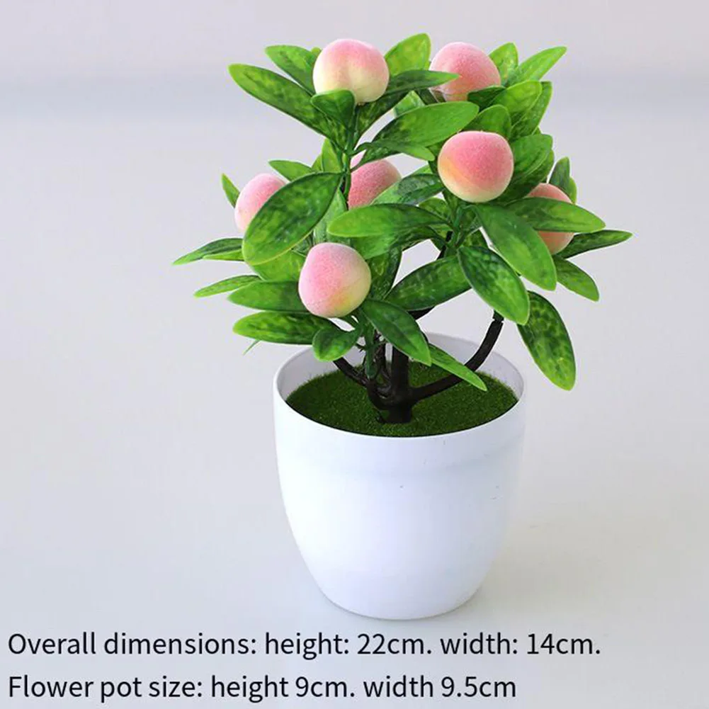 

Artificial Plants Bonsai Lemon Pomegranate Fruit Chili Tree Potted Window Sill Decor Home Table Decoration Plastic Ornament
