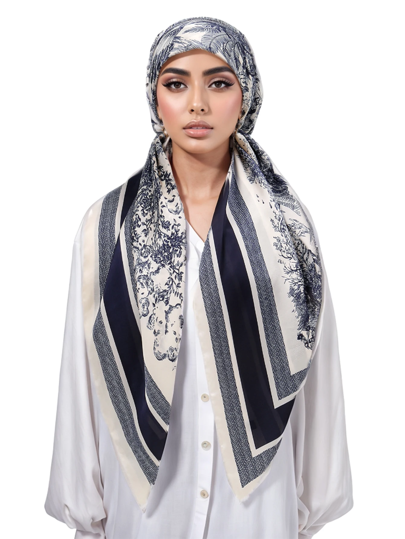 Muslim Instant Hijab Scarf Print Turban Thick Hair Bonnet Night Cap Turban For Sleeping Elastic Hair Satin Bonnet muslim headwear head scarf hijab hats hijab headscarf female head wraps