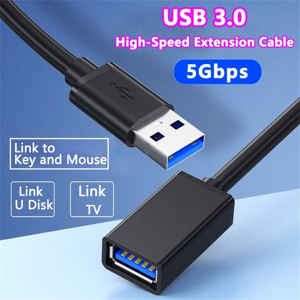 0.5/1/2/3/5M USB Extension Cable 3.0 Data Cord For PC Smart Laptop TV SSD USB Male to Female Computer Camera Printer Connector