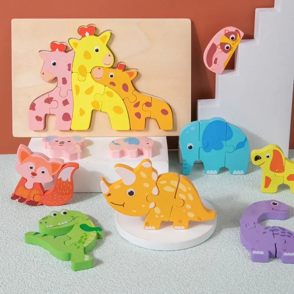 

Teaching Aids Learning Educational Family Early Education Puzzle Wooden Animal Puzzle Montessori Baby Toy Toddler Jigsaw Puzzle