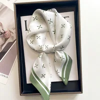 Luxury Design Horse Print Silk Square Scarf Women Soft Satin Hairband Neckerchief Office Hijab Headband Foulard Gift 70*70cm 3