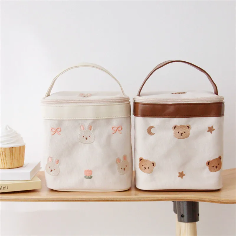 

Kids Bento Lunch Box Bag Large Capacity Cartoon Baby Diaper Bag Outside Thermal Insulated Pouch for Children Portable Picnic Bag