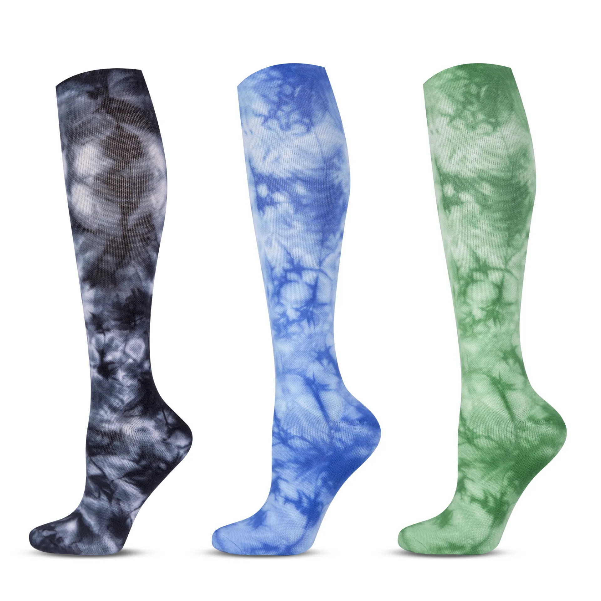 

Tie Dyed Sports Compression Pressure Socks Cotton Padded Terry Outdoor Mountaineering Cycling Marathon Running Long Tube Socks