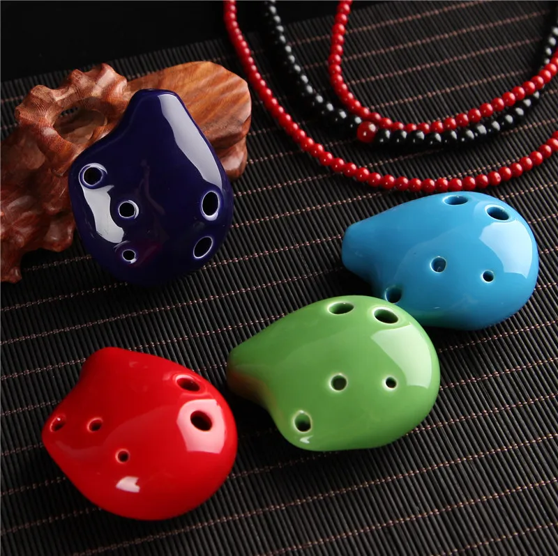 1PCs Colorful Ocarina Flute 6 Hole Soprano C Ceramic Flauta Ocarina of