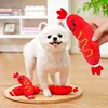 Dog Sound Plush Toy Hot Dog Chewing Toy Pet Grinding Teeth Squeaky Plush Toy Puppy Bite-resistant Interactive Chew Toy ﻿ 2