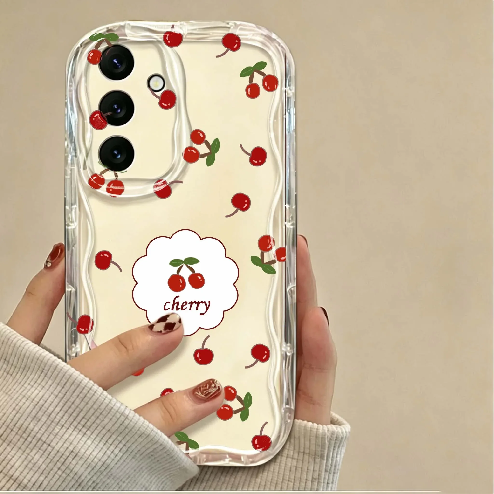Bow Cherry Strawberry Fruit TPU Phone Case