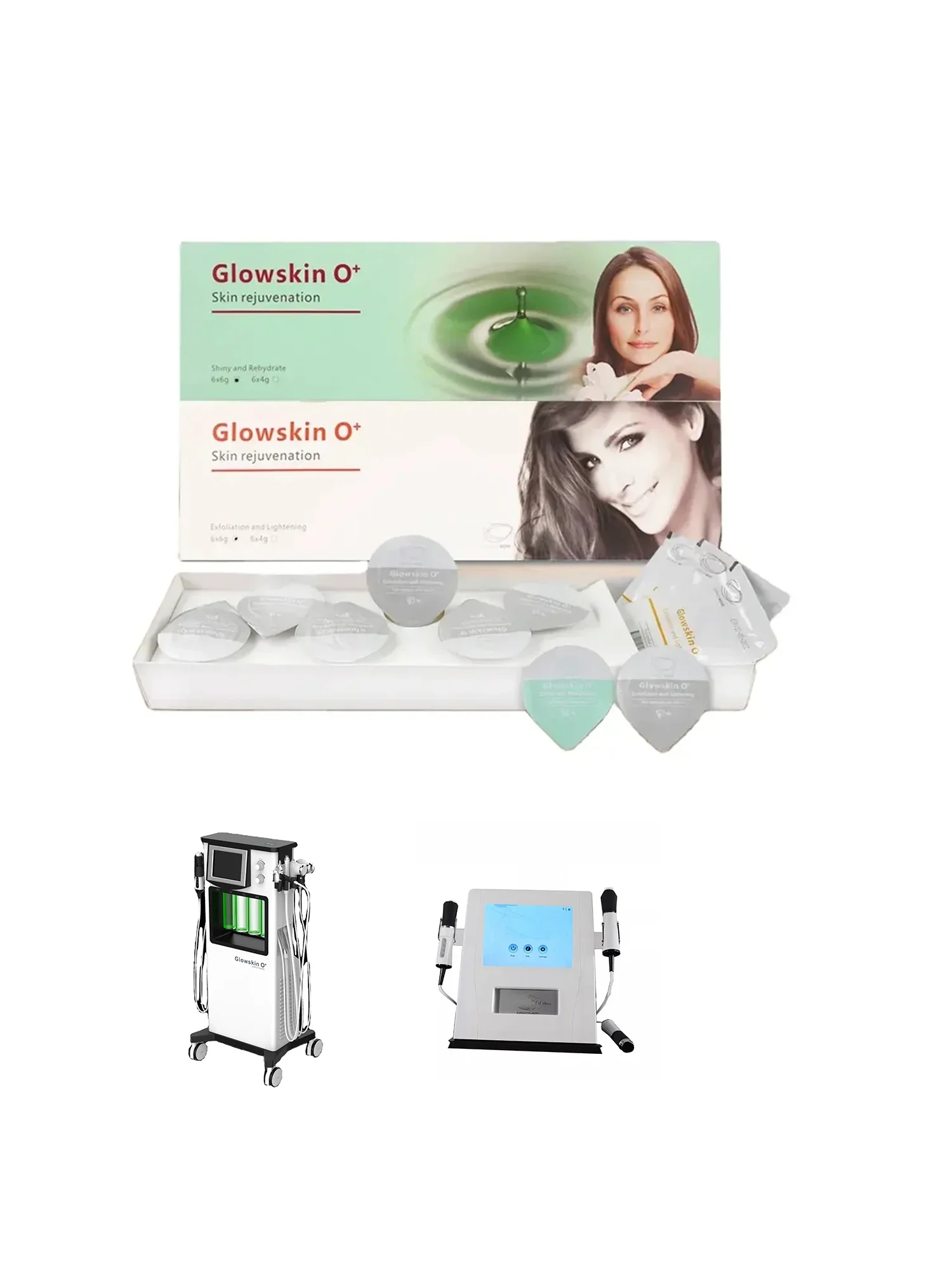 Co2 Oxygen Pods Bubble Machine Consumable Capsule Serum Gel Kit for Facial Rejuvenation Lightening Brightening Gel for pollog