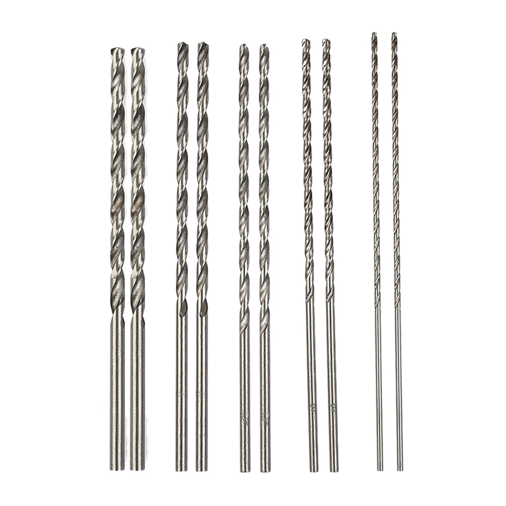HSS High Speed Steel Drill Bit 2-5mm Punch Holes Set Extra Long 150mm For Electric Drills Machines Aluminum Power Tools 10Pcs drill bit set