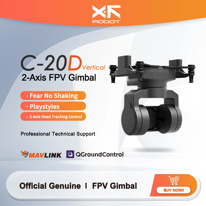 The C-20D Vertical 2-axis FPV Gimbal Supports DJI O3 Snail Lenses