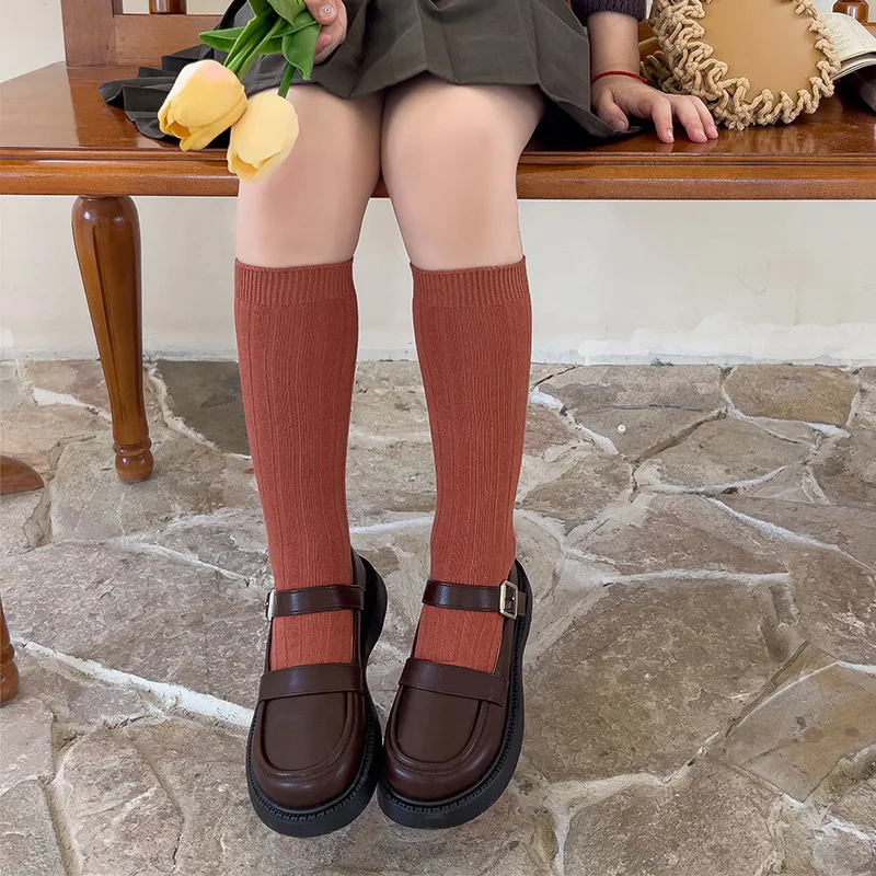 1 Pairs Spring Spainish Kids Socks Boys Girls Baby Knee High Long Socks Soft Cotton Warmth Children School Uniform Socks 1-9Year 5