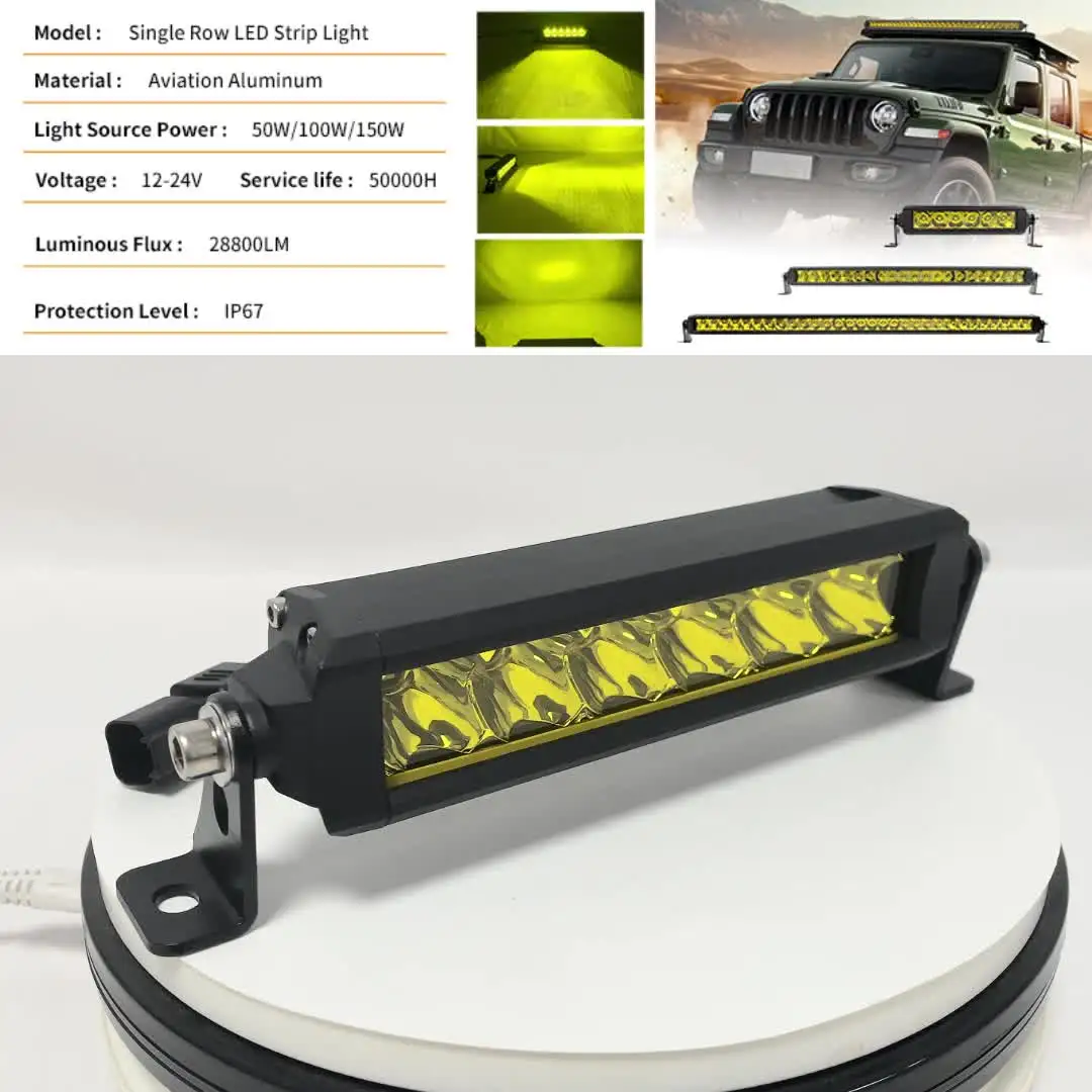 9/23/33 Inch Spot Beam LED Work Light Bar Single Row barra