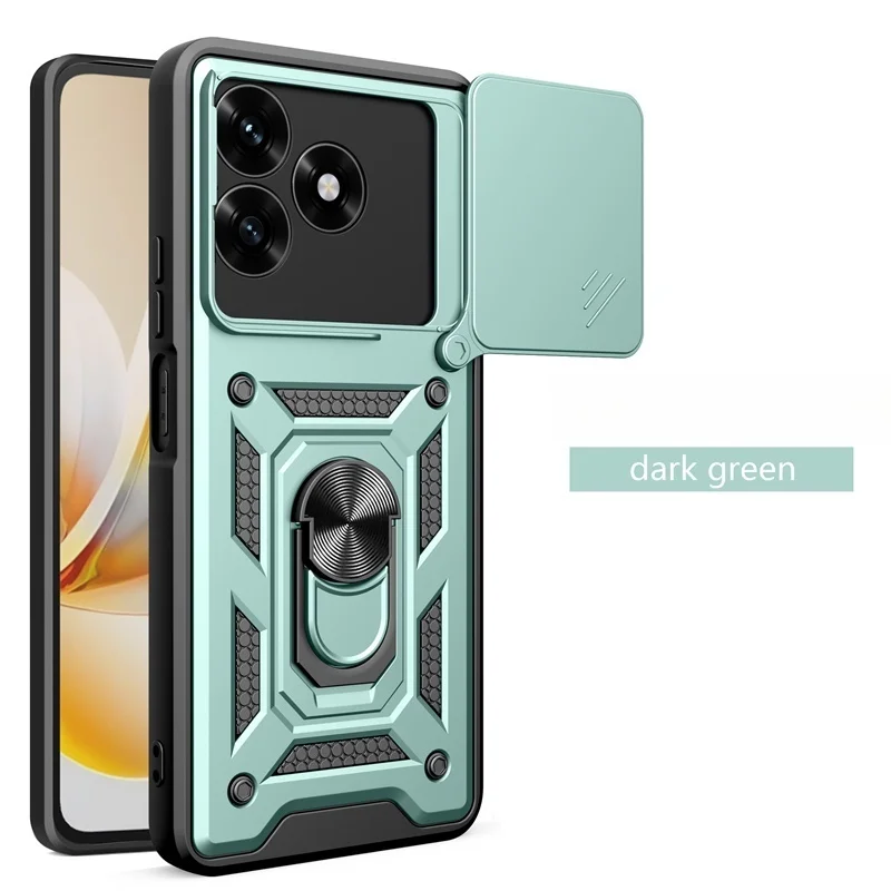 Rugged Armor Magnetic Ring Case with Slide Lens Protector