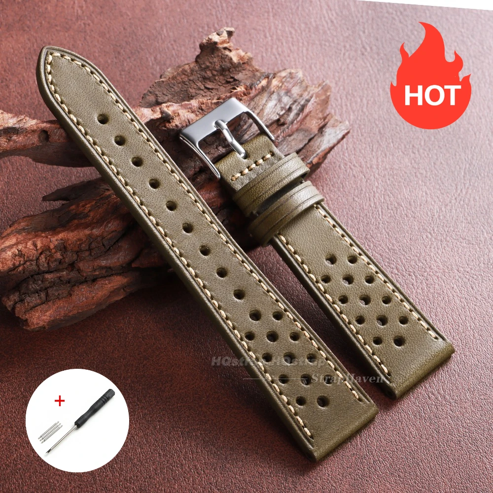 Breathable Leather Watch Strap - Universal Business Wrist Band Accessory