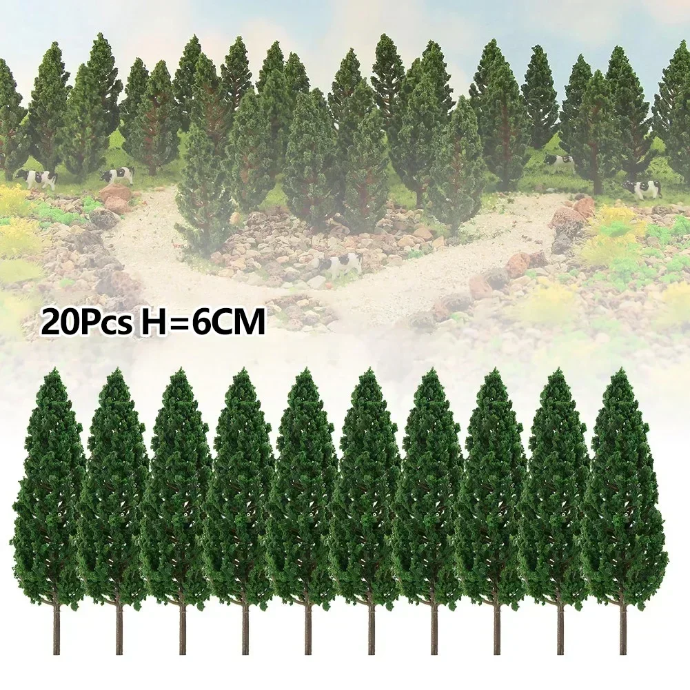20pcs Model Trees 3D Landscape Artificial Miniature Pine Tree Layout Train Railway Model Trees Plastic Sandtable Scenery model tree ornament
