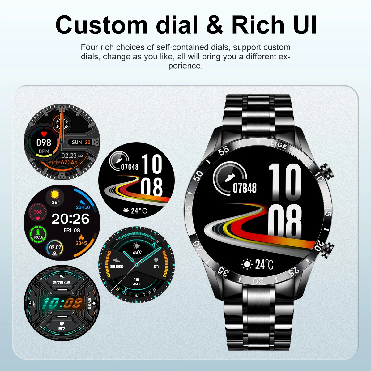 LIGE Smart Watch Men Fashion Full Touch Luxury Bluetooth Call Smart Watches Men Waterproof Sport Fitness Smartwatch For Men 2025 2