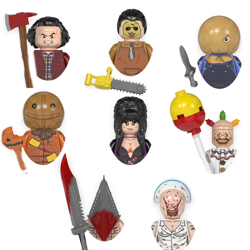 Figuras de bloques de construcción de temática de terror de Halloween, juguetes de colección, Silent Hil Scream Killer, Billy, Jason, niños, Play Doll, Black Friday