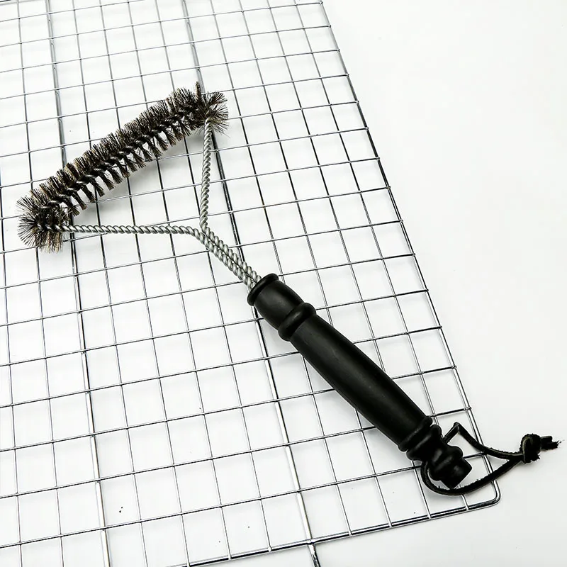 BBQ Grill Cleaning Brush Multi-functional Triangular 12-inch Stainless Steel Wire