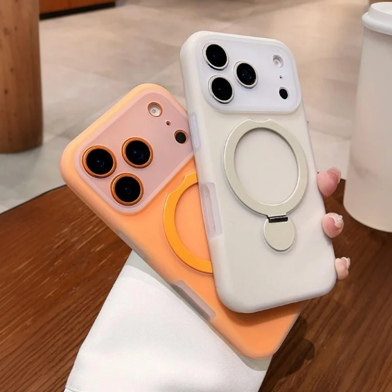 Magnetic Jelly Soft Silicone Phone Case with Ring Stand and Shockproof Bumper Cover