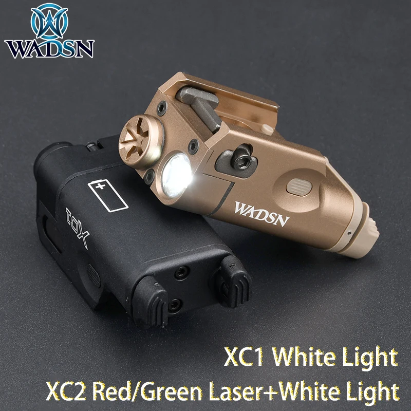 Wadsn XC1 White LED Tactical Scout Light Weapon Flashlight Hunting Airsoft Pistol XC2 MINI Laser Flashlight For 20mm Picatinny